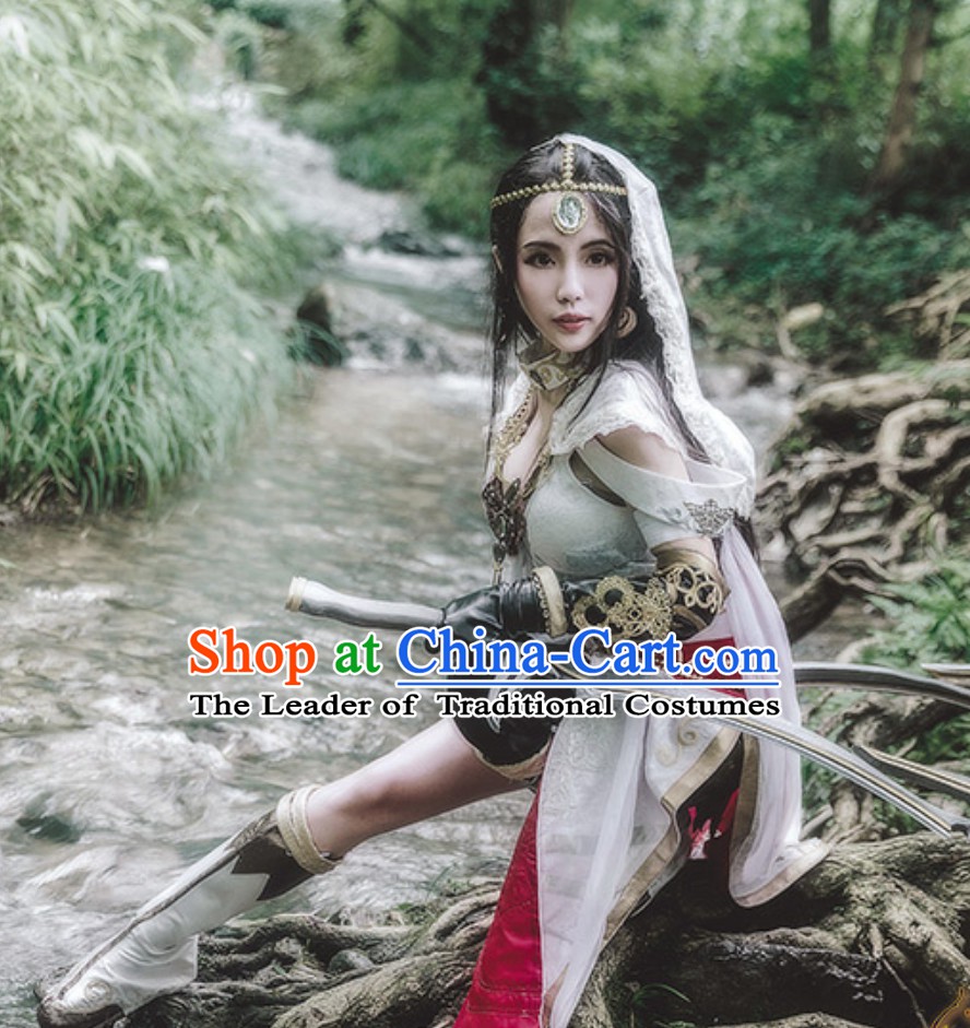 Asian Sexy Style Future Warrior Anime Costumes Superhero Girls Costume and Accessories Complete Set