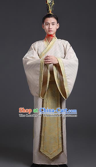 Chinese Ancient Han Dynasty Aristocrat Swordsman Costume Theatre Performances Clothing for Men