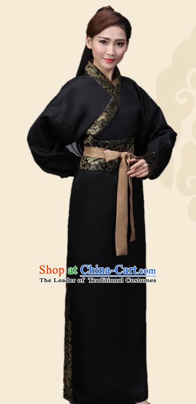 China Ancient Han Dynasty Swordswoman Costume Theatre Performance Heroine Clothing for Women