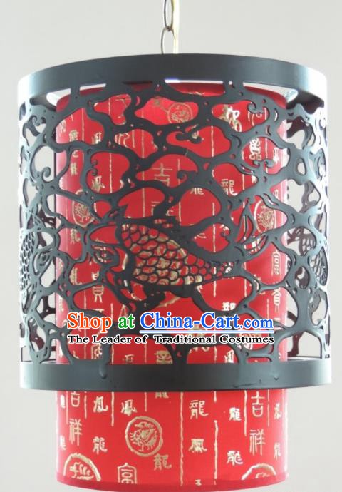 Chinese Ancient Handmade Wood Palace Lanterns Traditional Red Hanging Lantern