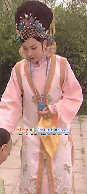 Chinese Ancient Qing Dynasty Imperial Concubine De of Kangxi Manchu Dress Historical Costume for Women