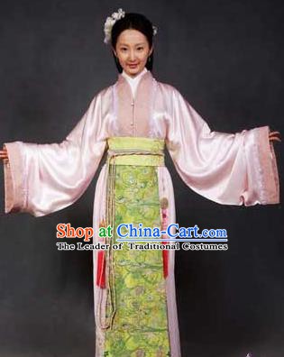 Chinese Ancient Novel Character A Dream in Red Mansions Maidservants Pinger Costume for Women