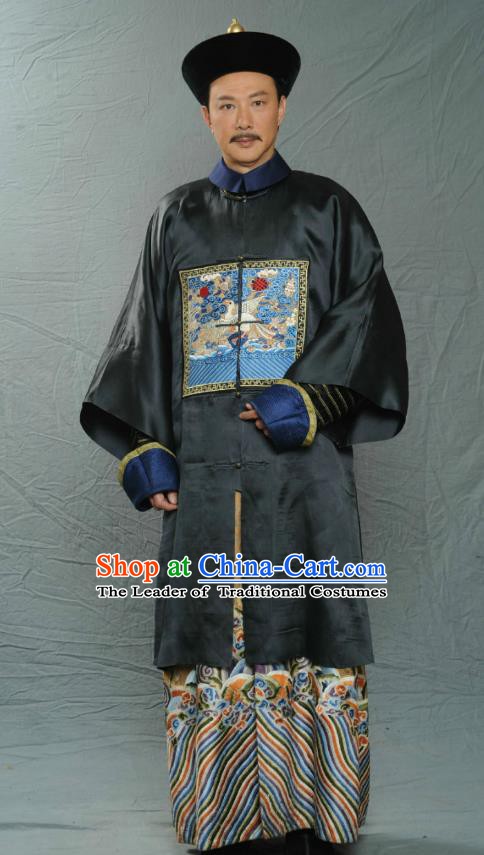 Chinese Ancient Qing Dynasty Minister Zhu Gongdan Robe Replica Costume for Men