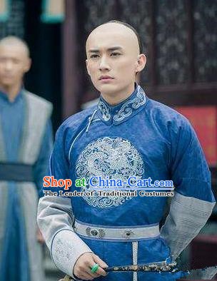 Traditional Chinese Ancient Qing Dynasty Nobility Childe Wu Yingqi Costume for Men