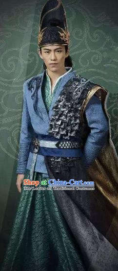 Traditional Chinese Ancient Ming Dynasty Zhengtong Emperor Zhu Qizhen Costume for Men