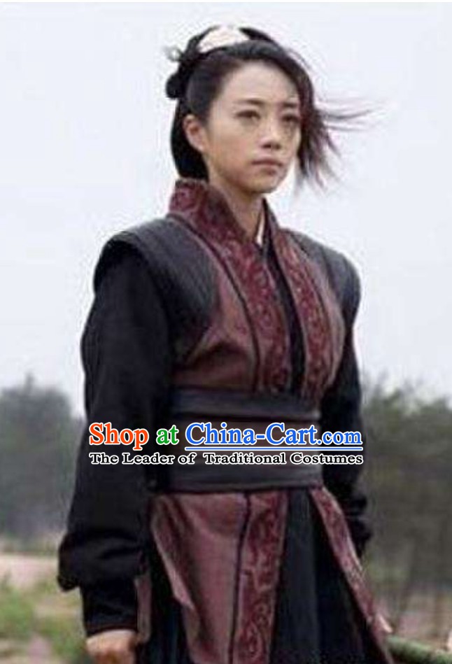 Chinese Ancient Swordsman Swordswoman Outfits Superheroine Costumes Complete Set for Women