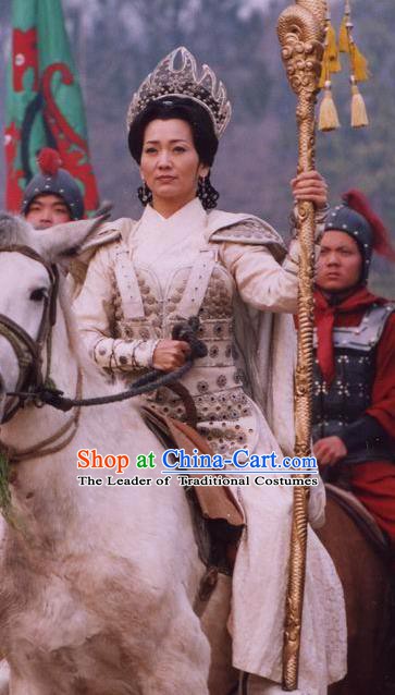 Chinese Ancient Song Dynasty Female General She Saihua Replica Costume Helmet and Armour for Women