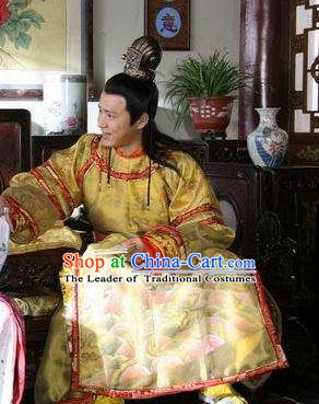 Chinese Ancient Ming Dynasty Imperial Robe Emperor Zhu Yijun Replica Costume for Men