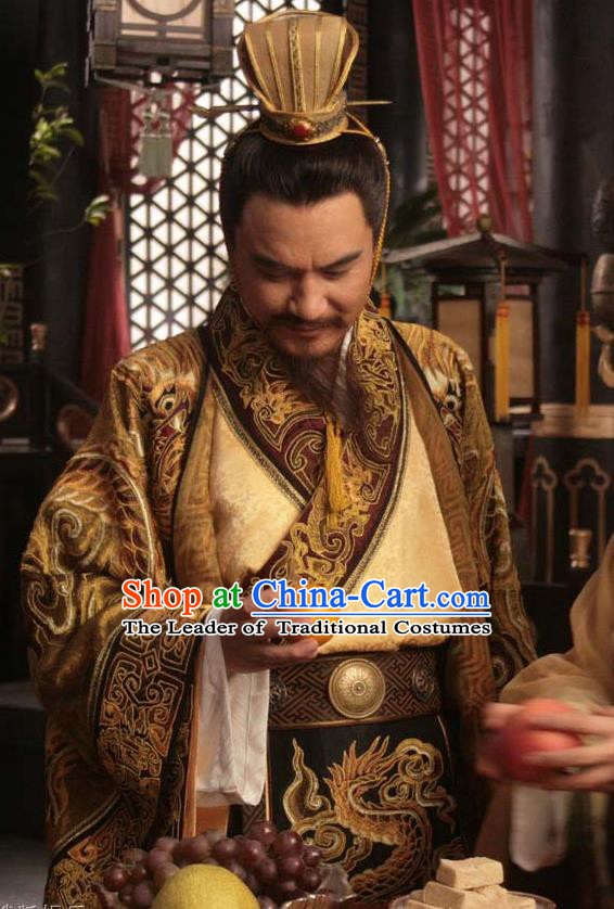 Chinese Song Dynasty Emperor Renzong Clothing Ancient Imperator Zhao Zhen Replica Costume for Men