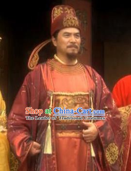 Ancient Chinese Song Dynasty Dunhuang Khrom Cao Shunde Replica Costume for Men