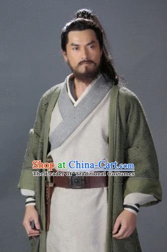 Chinese Ancient Novel Water Margin Character Costume Song Dynasty Mount Liang Castellan Chao Gai Replica Costume