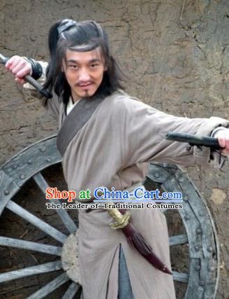 Chinese Ancient Novel Water Margin Character Shi Qian Costume Song Dynasty Mount Liang Hero Replica Costume