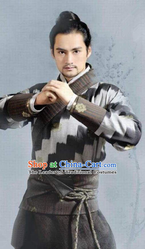 Chinese Ancient Song Dynasty Young General Lin Mufei Replica Costume for Men