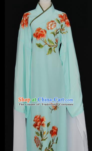 China Traditional Beijing Opera Niche Embroidered Green Robe Chinese Peking Opera Scholar Costume