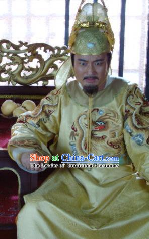 Traditional Chinese Tang Dynasty Emperor Li Zhi Hanfu Costume for Men