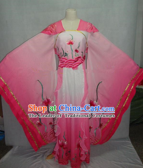 Traditional China Beijing Opera Pink Dress Chinese Peking Opera Diva Embroidered Costume