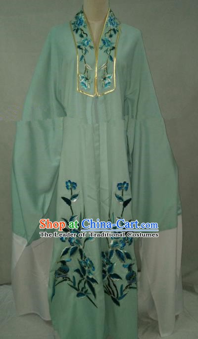 Traditional Chinese Beijing Opera Niche Green Cape Peking Opera Young Men Costume for Adults