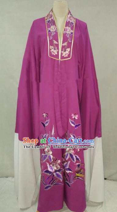 Traditional Chinese Beijing Opera Niche Purple Cape Peking Opera Young Men Costume for Adults