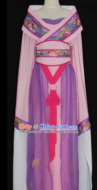 Traditional Chinese Beijing Opera Imperial Consort Purple Dress Peking Opera Diva Embroidered Costume