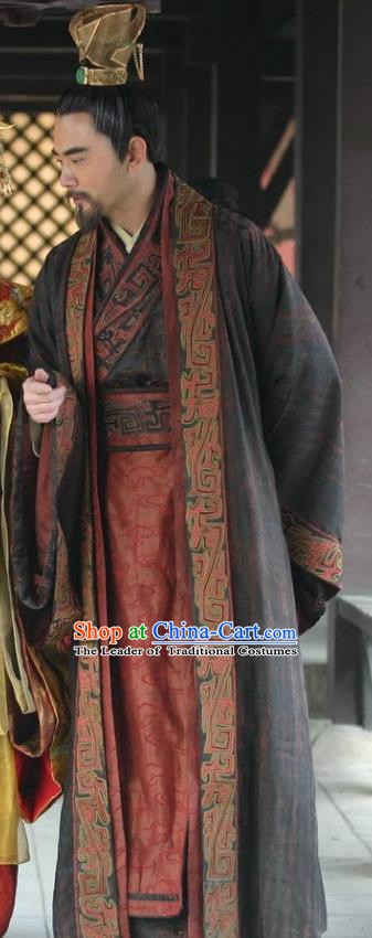 Chinese Ancient Tang Dynasty Xuanzong Emperor Li Longji Embroidered Replica Costume for Men