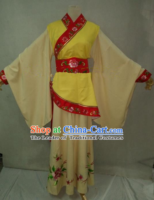 Traditional Chinese Beijing Opera Young Lady Embroidered Costume Professional Peking Opera Maidservants Clothing