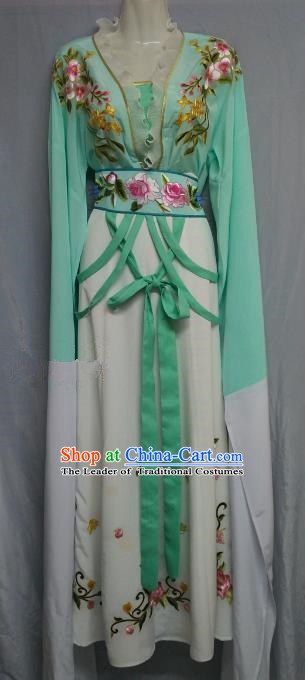 Traditional Chinese Beijing Opera Nobility Lady Costume Professional Peking Opera Diva Green Dress