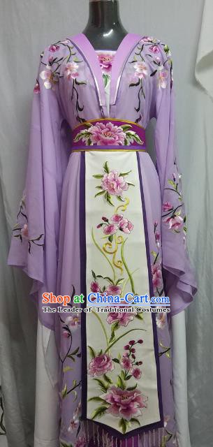 Top Grade Chinese Beijing Opera Actress Princess Embroidered Purple Dress China Peking Opera Diva Costume