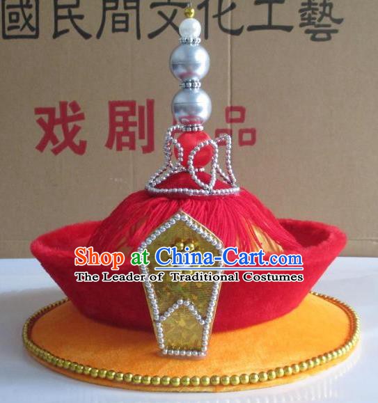 Traditional Chinese Beijing Opera Qing Dynasty Emperor Hats Hair Accessories Peking Opera Headwear