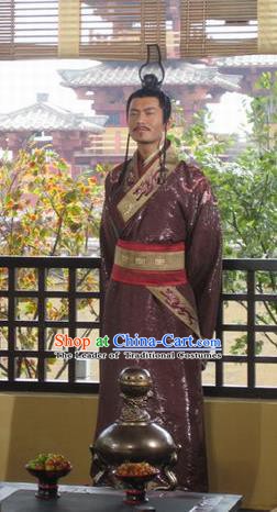 Traditional Chinese Han Dynasty Emperor Liu Che Replica Costume for Men