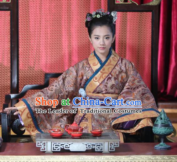 Chinese Ancient Warring States Period Wei Kingdom Princess Consort Hanfu Dress Replica Costume for Women