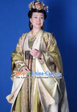 Chinese Ancient Five Dynasties and Ten Kingdoms Chu Queen Li Hanfu Dress Replica Costume for Women