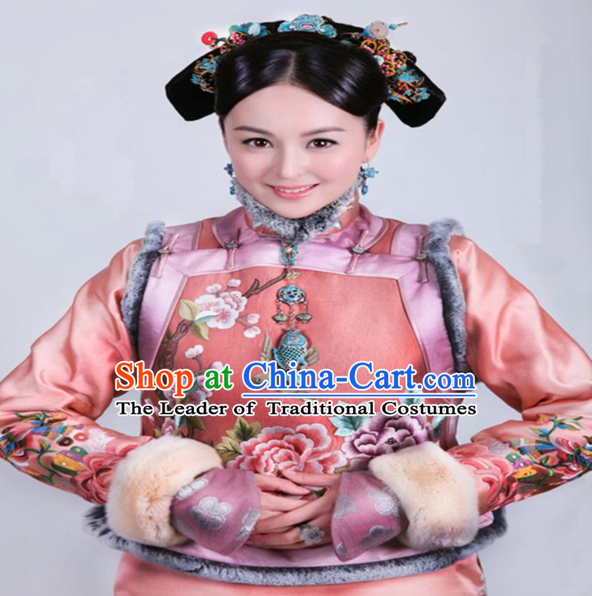 Ancient Chinese Qing Dynasty Manchu Imperial Princess Dress Royal Costumes Empress Clothing