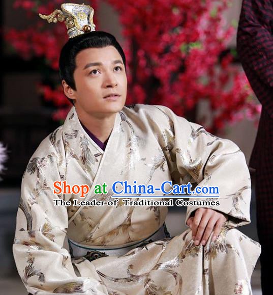 Chinese Ancient Tang Dynasty Prince Qin Li Shimin Replica Costume for Men