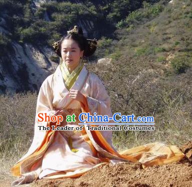 Traditional Chinese Han Dynasty Dowager Xin Zhui Hanfu Dress Ancient Replica Costume for Women