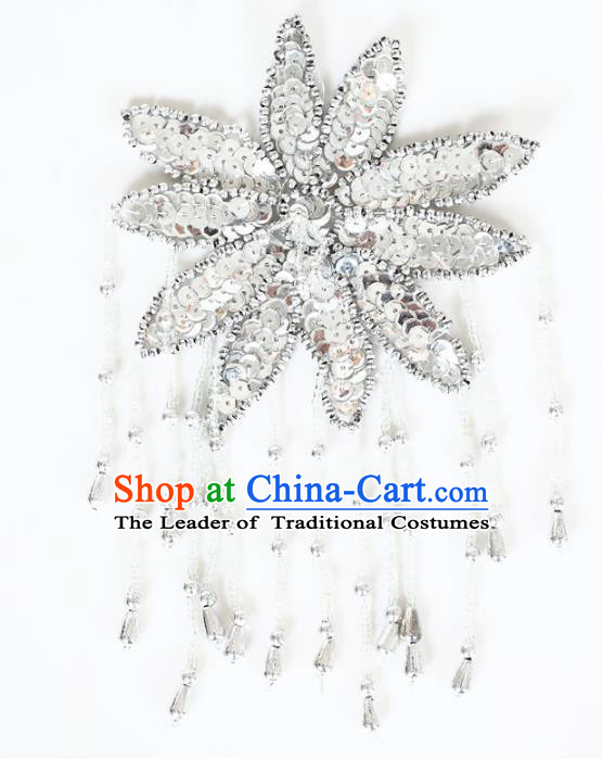 Chinese Traditional Folk Dance Hair Accessories Yangko Argentate Sequins Headwear for Women