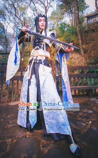 Traditional China Ancient Cosplay Swordsman Costumes Chinese Knight-errant Clothing for Men