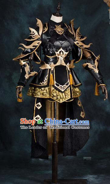 China Ancient Cosplay Female General Swordsman Costumes Chinese Traditional Warriors Knight-errant Clothing for Women