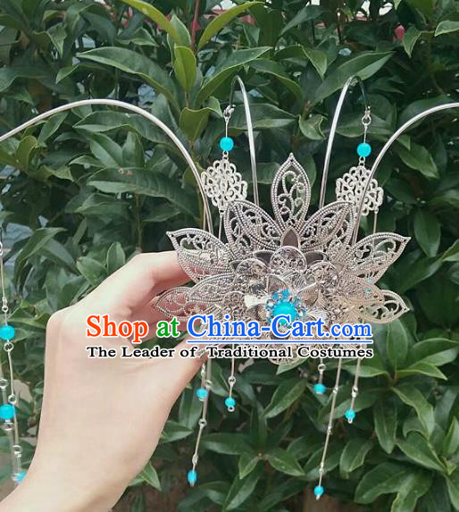China Ancient Hair Accessories Chinese Traditional Phoenix Coronet Tassel Hairpins for Women