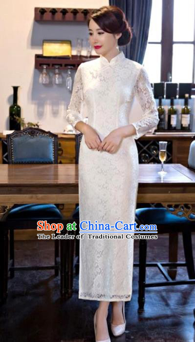 white lace cheongsam