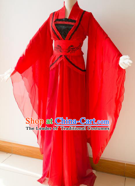 Chinese Traditional Han Dynasty Imperial Consort Red Hanfu Dress Ancient Cosplay Palace Lady Costume for Women