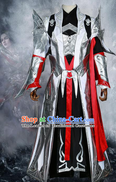 Chinese Ancient Cosplay Warrior Costume Nobility Childe Swordsman Body Armour Clothing for Men