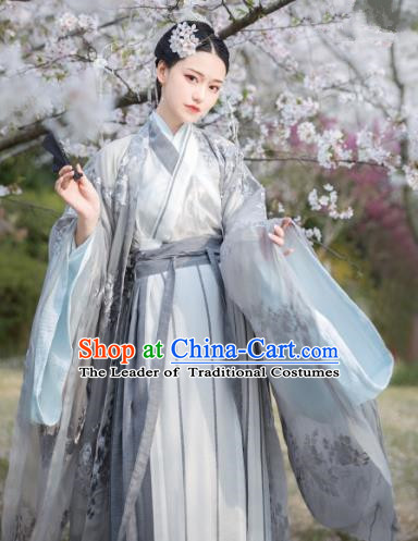 Chinese Ancient Palace Princess Costume Traditional Jin Dynasty Imperial Consort Embroidered Hanfu Dress for Women