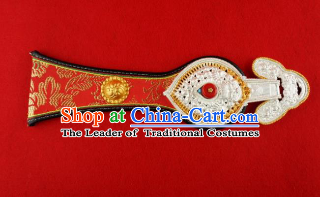 Traditional Chinese Zang Nationality Waist Accessories, China Tibetan Robe Waistband for Kids