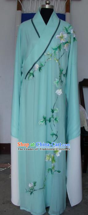 Chinese Traditional Shaoxing Opera Niche Green Robe Clothing Peking Opera Scholar Embroidered Costume for Adults