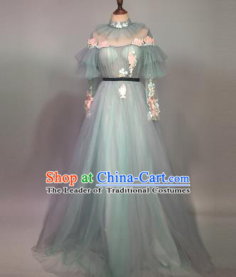 Top Grade Stage Performance Customized Costume Models Catwalks Veil Full Dress for Women