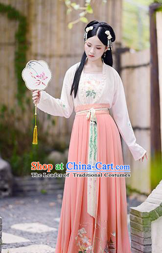 Chinese Song Dynasty Palace Lady Hanfu Dress Ancient Maidenform Embroidered Costumes for Women