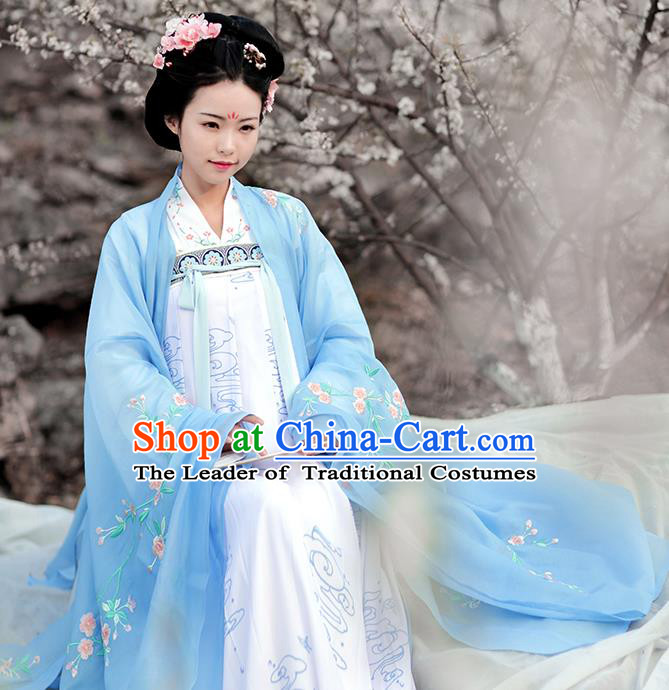 Ancient Chinese Tang Dynasty Imperial Consort Costumes Embroidered Hanfu Dress for Palace Women