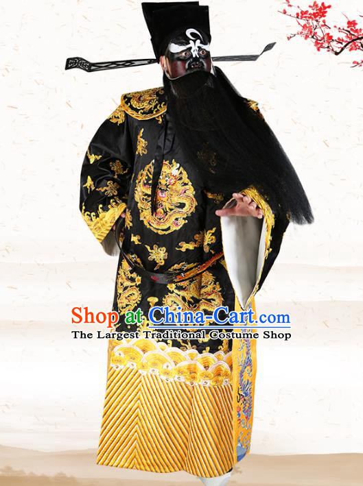 Professional Chinese Peking Opera Prime Minister Costume Bao Zheng Gwanbok Robe and Hat for Adults