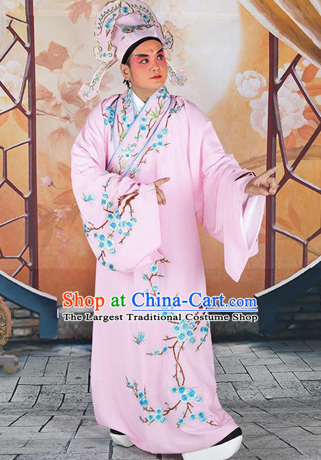 Professional Chinese Peking Opera Niche Costume Traditional Peking Opera Plum Blossom Pink Robe and Hat for Adults