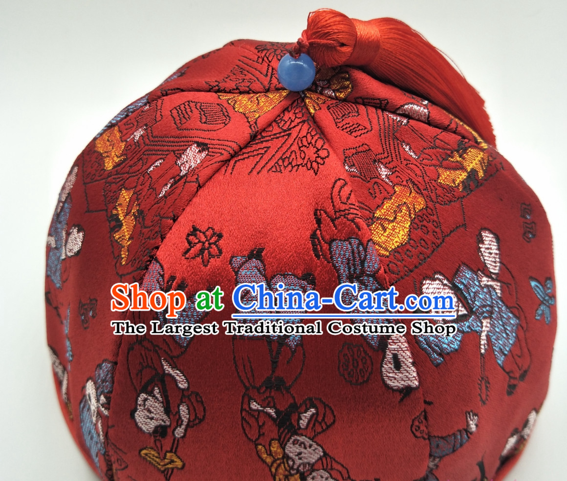 Chinese Classical Handmade Hat Birthday Hat for Kids Children Hats Ceremonial Hat for Boys Infants